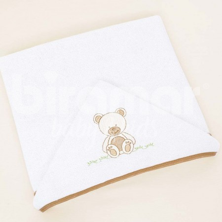 Toalha de Banho para Bebê Felpuda Revestida Lollipop Urso Árvore Chocolate Azul