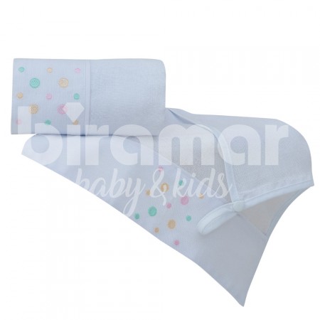 Paninho de Boca Cremer para Bebê 2 Peças com Porta Chupeta Polka Dots Rosa