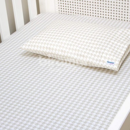 Lençol para Mini Cama 2 Peças Estampado Windsor Bege - Lençol c/ Elástico e Fronha