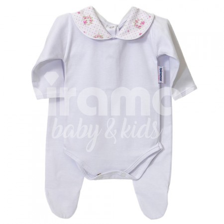 Conjunto Clássico 2 Peças para Bebê Tiffany Floral Poá Rosa - Tamanho Único