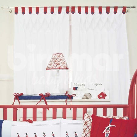 Cortina para Quarto de Bebê Percal com Lapela e Botão Toy Soldiers Royal