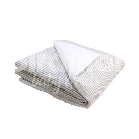 Edredom de Mini Cama e Montessoriano Estampa Dupla Face e Duvet Listrado Cinza
