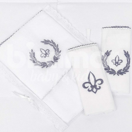 Fralda de Ombro Cremer para Bebê com 2 Fraldas Boca Fleur de Lis Marinho