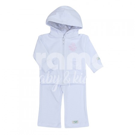Moletom para Bebê Venetia Cinza/Rosa - Tamanho Único - Moletom para Bebê Venetia Cinza/Rosa 3 Peças - Tamanho Único