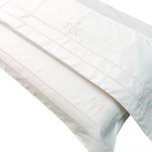 Lençol para Mini Cama 3 Peças Percal 200 fios Benício Personalizado Rosa