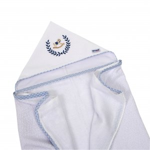 Toalha de Banho para Bebê Felpuda Revestida Fralda Solta Cavalinho de Pau Azul