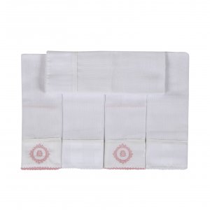 Conjunto 5 Fraldas para Bebê Cremer Luxo Vineyard Rosa