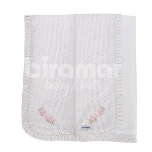 Manta para Bebê Babado com Cordão Alice Bege
