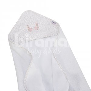 Toalha de Banho para Bebê Felpuda com Capuz Alice Bege