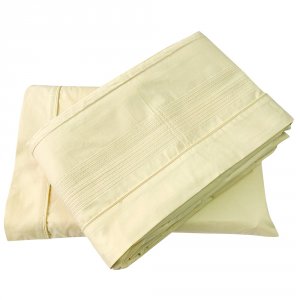 Lençol para Berço 3 Peças Percal com Nervura Amarelo