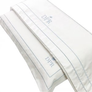 Lençol para Mini Cama 3 Peças Percal 200 fios Benício Personalizado Azul