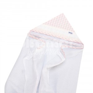 Toalha de Banho para Bebê Felpuda Revestida Fralda Solta Windsor Rosa