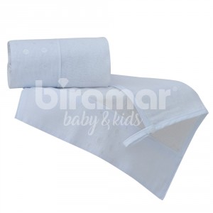 Paninho de Boca Cremer para Bebê 2 Peças com Porta Chupeta Polka Dots Branco