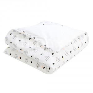 Edredom de Mini Cama e Montessoriano Estampa Dupla Face e Duvet New York Triângulo Colorido