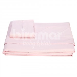Jogo de Lençol Montessoriano Solteiro 3 Peças Percal Rosa