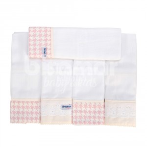 Conjunto 5 Fraldas para Bebê Cremer Luxo Windsor Rosa