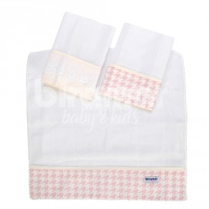 Boquinha Fralda Cremer 3 Peças para Bebê Windsor Rosa
