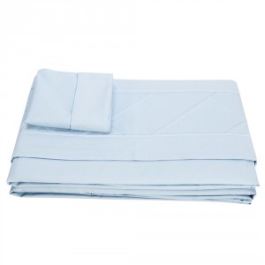 Jogo de Lençol Montessoriano Solteiro Cama Box 3 Peças Percal Azul