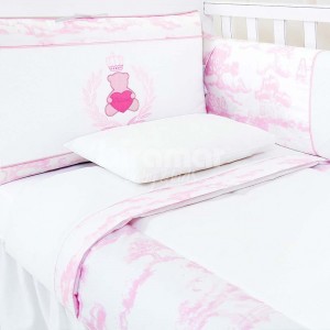 Protetor de Berço 3 peças Lolli Princess Rosa