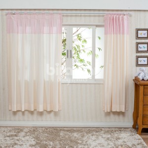 Cortina para Quarto de Bebê com Lapelas Percal Windsor Rosa