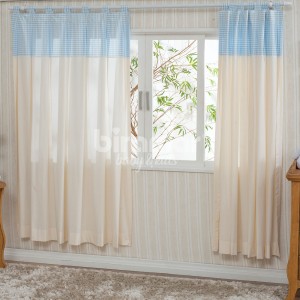 Cortina para Quarto de Bebê com Lapelas Percal Windsor Azul