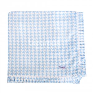 Manta para Bebê Babado com Cordão Windsor Azul