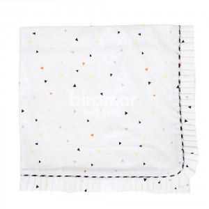 Manta para Bebê Babado com Cordão New York Mini Triângulo Colorido
