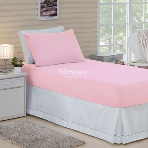 Lençol Kids / Solteiro 2 Peças Malha Penteada Fio 30 Rosa Chiclete c/ Elástico