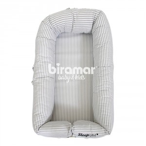 Bercinho Portátil Ninho para Bebê Sleep UM Master Listrado Cinza
