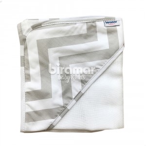 Toalha de Banho para Bebê Fralda Com Capuz Brooklyn Chevron Cinza