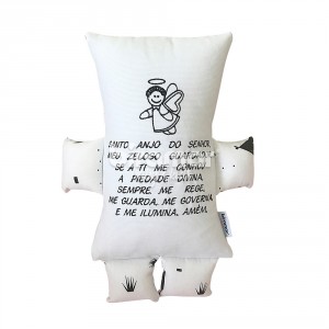 Almofada para Bebê Soninho Oração Anjo da Guarda Bracinho Fox Preto