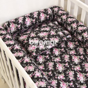 Kit de Berço Rolinho 4 Peças Catarina Preto