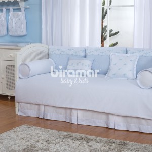 Kit Cama Babá 9 Peças com Saia Antônio Azul