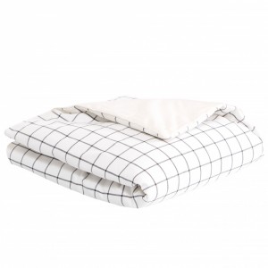 Edredom de Mini Cama e Montessoriano Estampa Dupla Face e Duvet Boston Preto