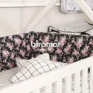 Protetor de Berço 3 peças Estampa Cordão Antissufocante Catarina Preto