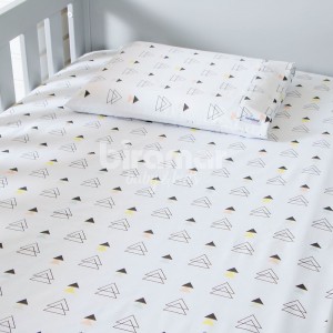 Lençol para Mini Cama 2 Peças Estampado New York Triângulo Colorido - Lençol c/ Elástico e Fronha