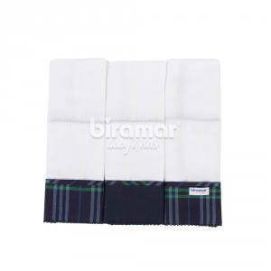 Conjunto 3 Fraldas para Bebê Cremer Luxo Barrado Helvetia Marinho