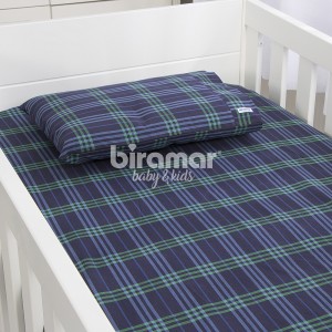 Lençol para Mini Cama 2 Peças Estampado Helvetia Marinho - Lençol c/ Elástico e Fronha