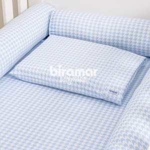 Lençol para Mini Cama 2 Peças Estampado Windsor Azul - Lençol c/ Elástico e Fronha