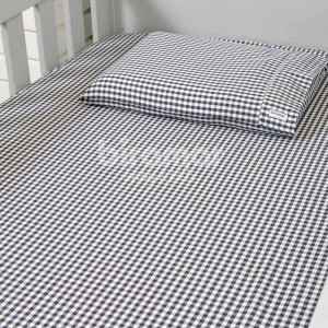 Lençol para Mini Cama 2 Peças Estampado Xadrez Preto - Lençol c/ Elástico e Fronha
