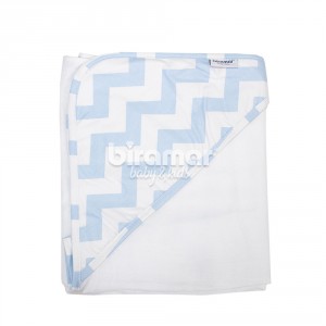 Toalha de Banho para Bebê Fralda Com Capuz Soho Chevron Azul