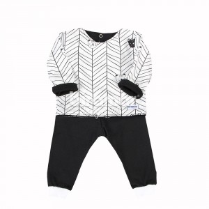 Conjunto Pagão 3 Peças Estampado Aisha Preto - Tamanho Único