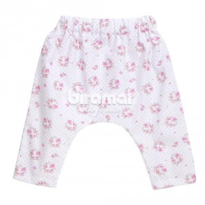 Calça Saruel para Bebê e Kids G - Floral Rosa