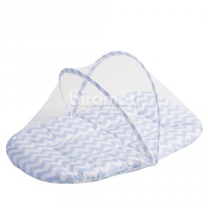 Bercinho Portátil com Mosquiteiro Soho Chevron Azul