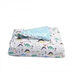 Edredom de Mini Cama e Montessoriano Estampa Dupla Face e Duvet Dinossauro dos Bês