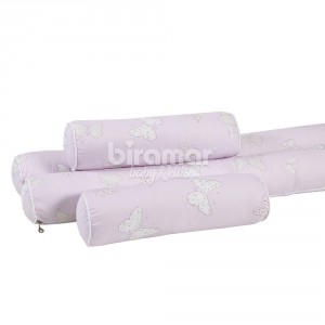 Kit Montessoriano Mini Cama Rolinho 4 Peças Bella Butterfly Rosa (Colchão 1,50 x 0,70)