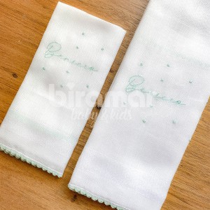 Fralda de Ombro Cremer para Bebê com Fralda Boca Benício Personalizada Mint