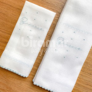 Fralda de Ombro Cremer para Bebê com Fralda Boca Benício Personalizada Azul