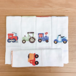 Conjunto 5 Fraldas para Bebê Cremer Luxo Bordada Transportes