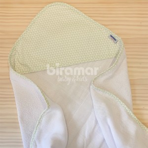 Toalha de Banho para Bebê Felpuda Revestida Estampa Viés Vik Verde